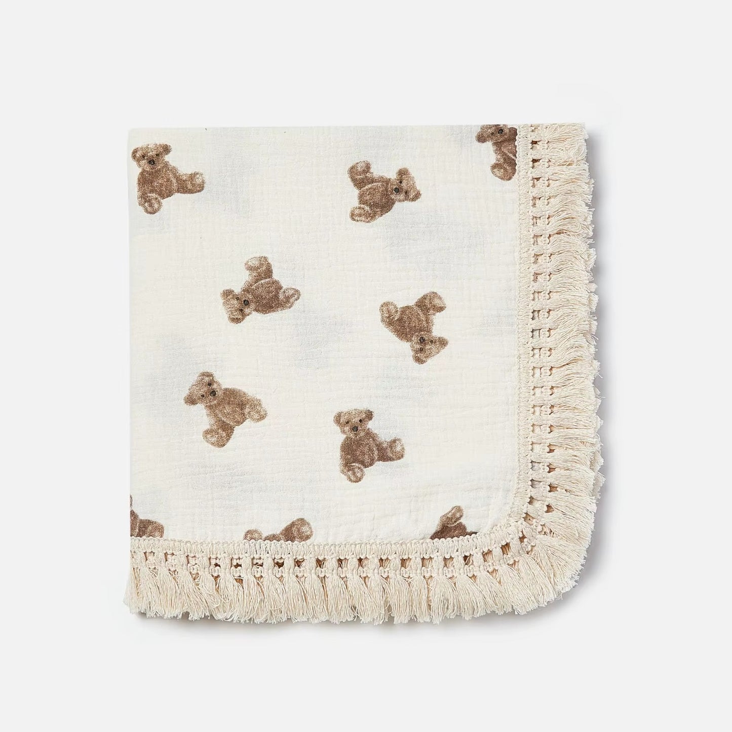 Luxurious Printed Fringe Cotton Muslin (Pram Size)