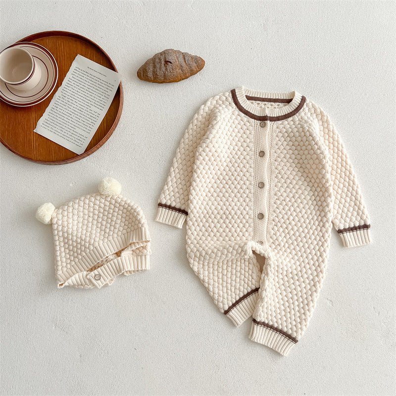 Little Moon Knitted Romper & Hat Set