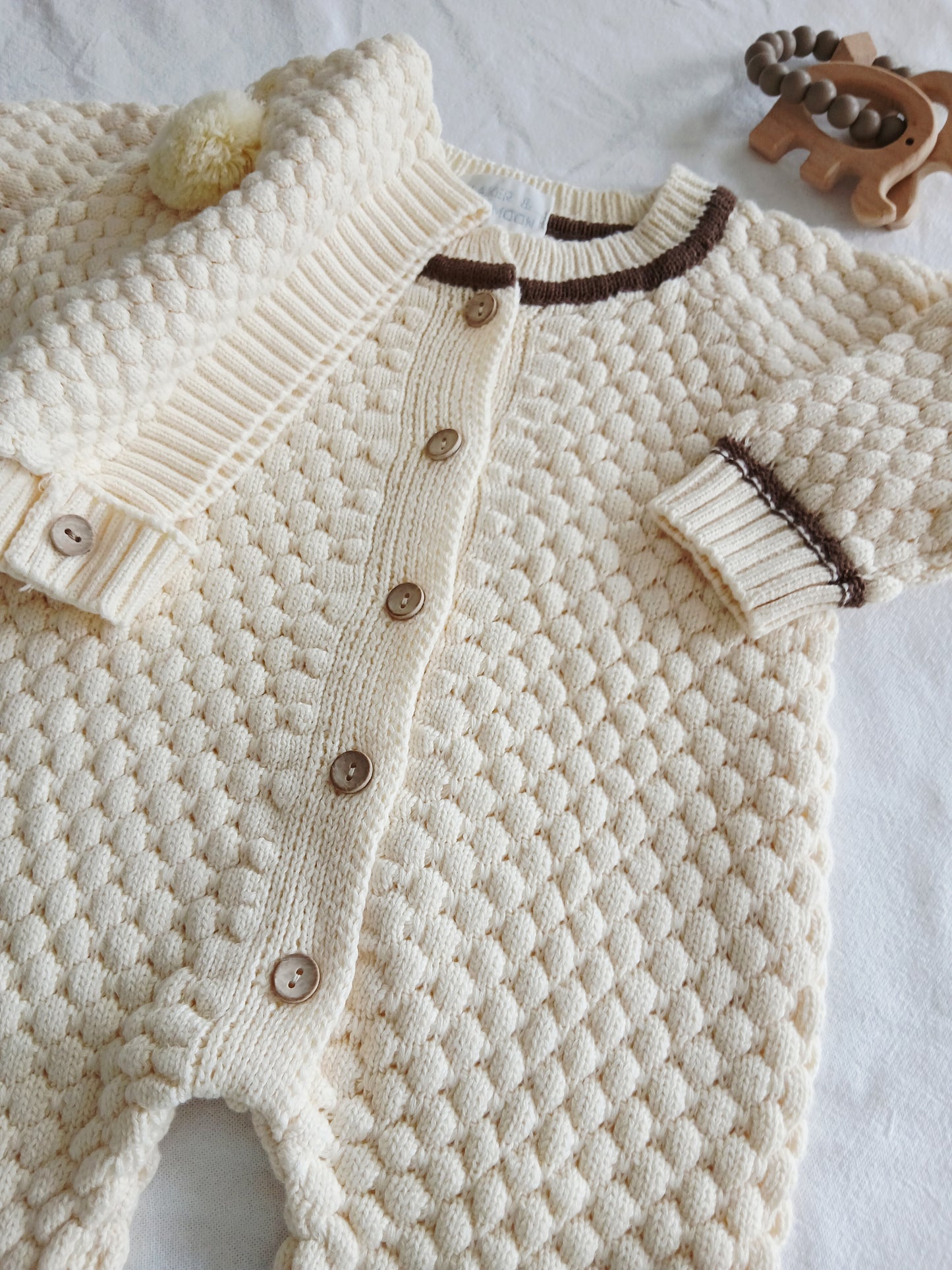 Little Moon Knitted Romper & Hat Set