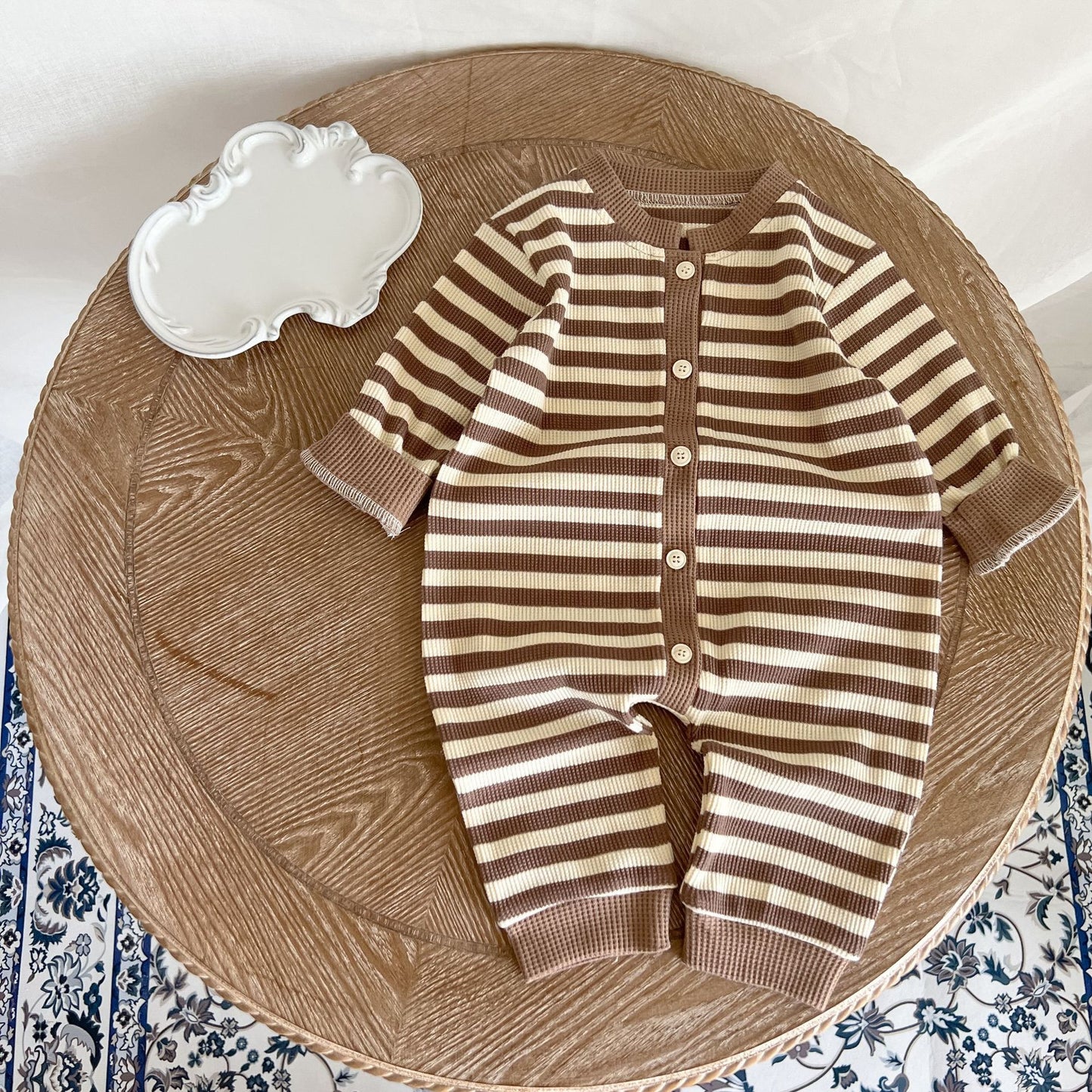 Striped Waffle Romper